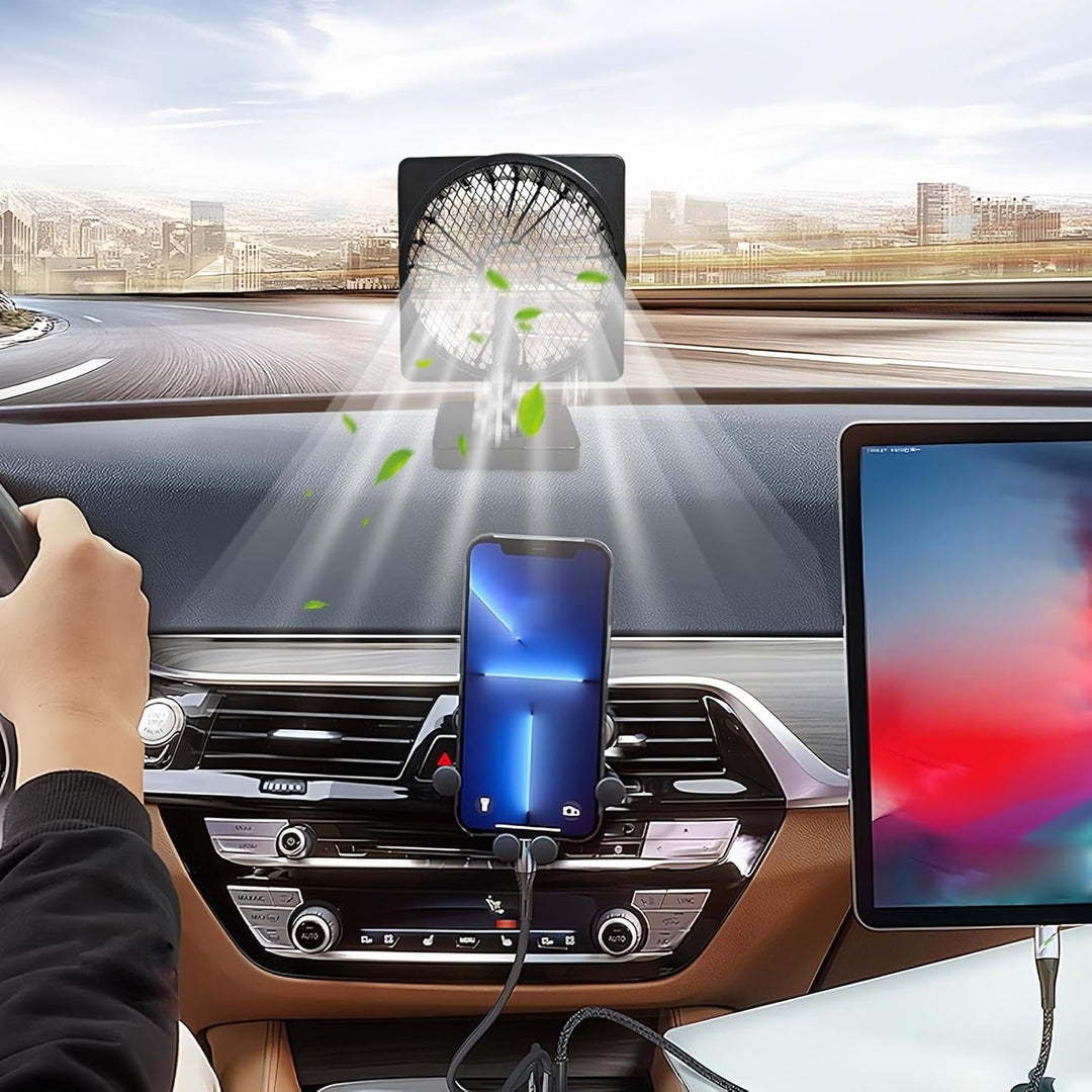 Efficiënte USB gevoede luchtcirculator met 360° draaibare kop voor optimale koeling.