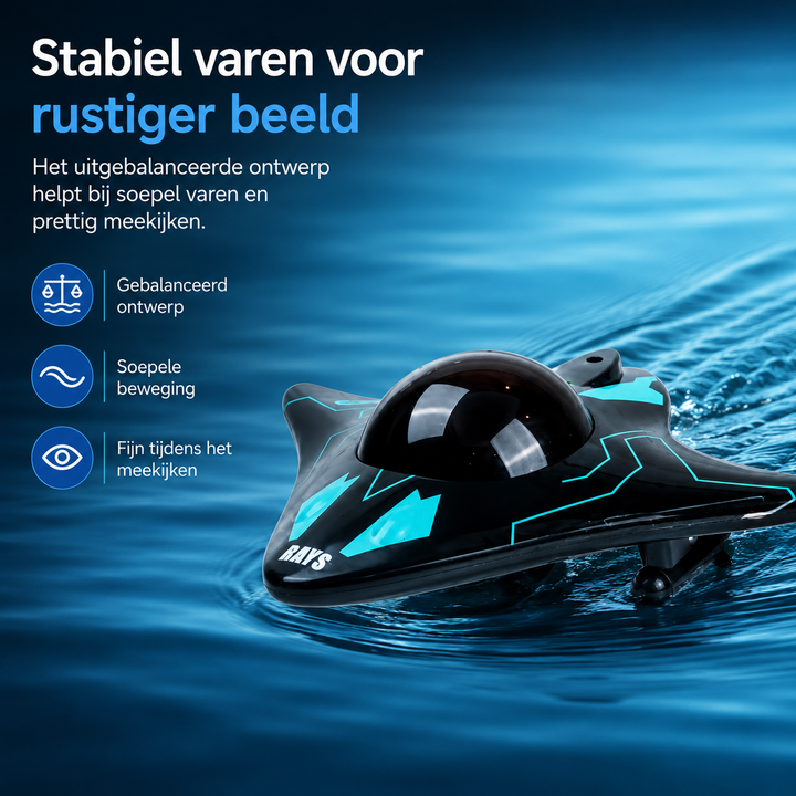 RC onderzeeër met HD camera en WiFi in helder blauw water