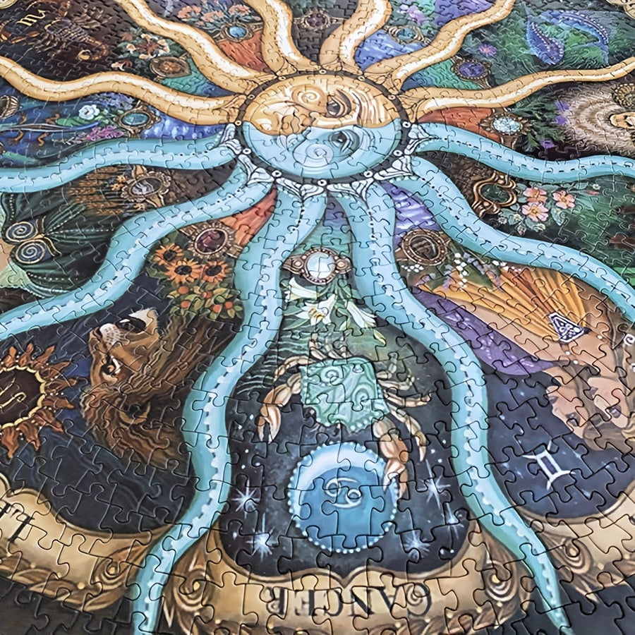 Kwalitatieve ronde 1000-delige sterrenbeeld puzzel, ontworpen voor urenlang plezier en mentale ontspanning.