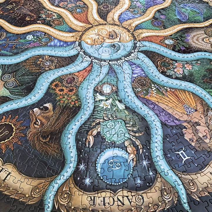 Kwalitatieve ronde 1000-delige sterrenbeeld puzzel, ontworpen voor urenlang plezier en mentale ontspanning.