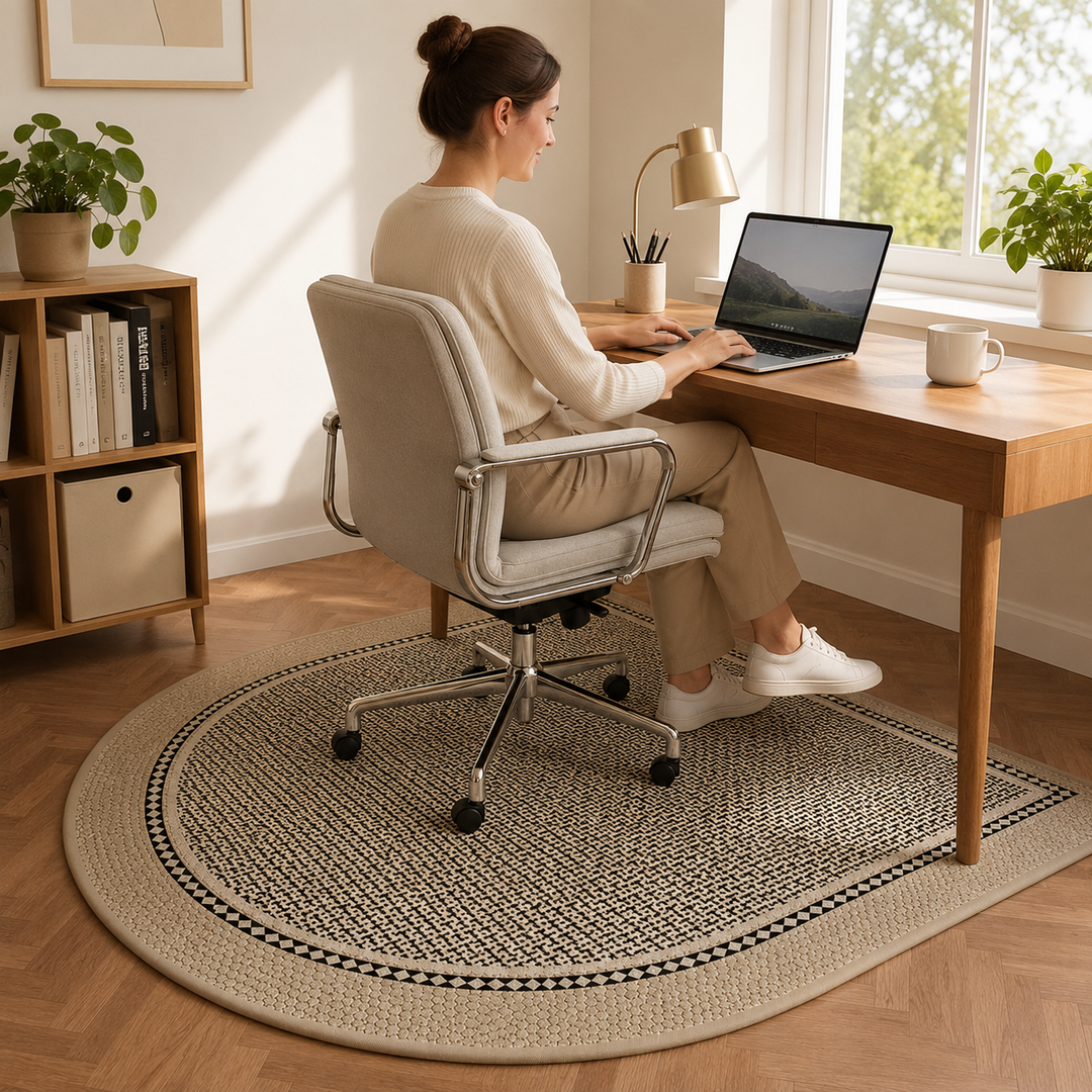 Antislip onderzijde van de pvc vloerbeschermer