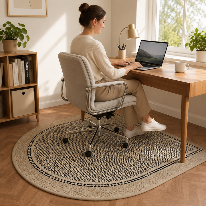 Antislip onderzijde van de pvc vloerbeschermer