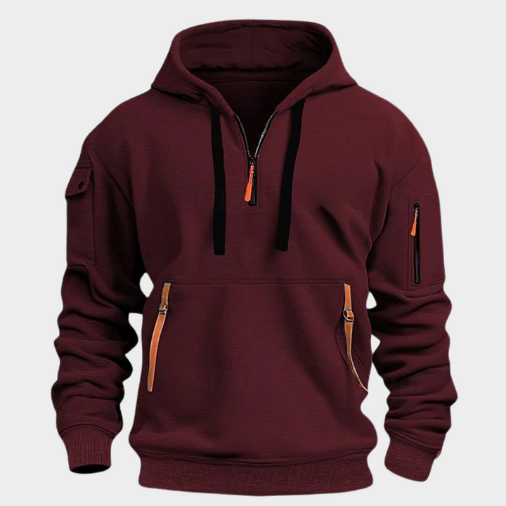 Modieuze casual mode heren hoodie gecombineerd met een comfortabele trui look