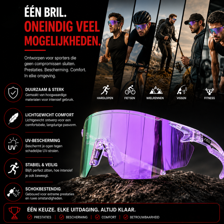 Flexibel montuur van de gepolariseerde sportzonnebril voor heren