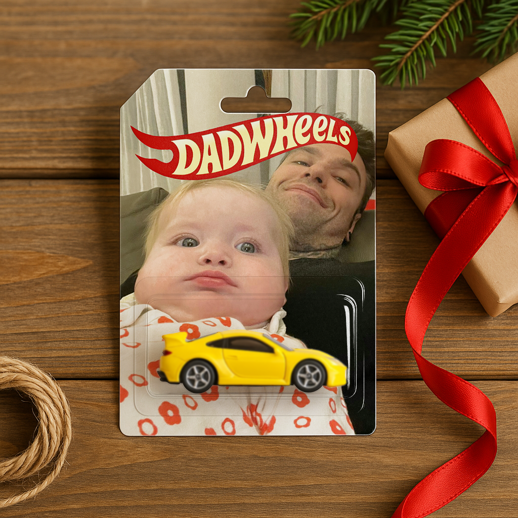 Gepersonaliseerde speelgoedauto cadeauverpakking, Hot Wheels compatibel. Voeg eigen foto/tekst toe.