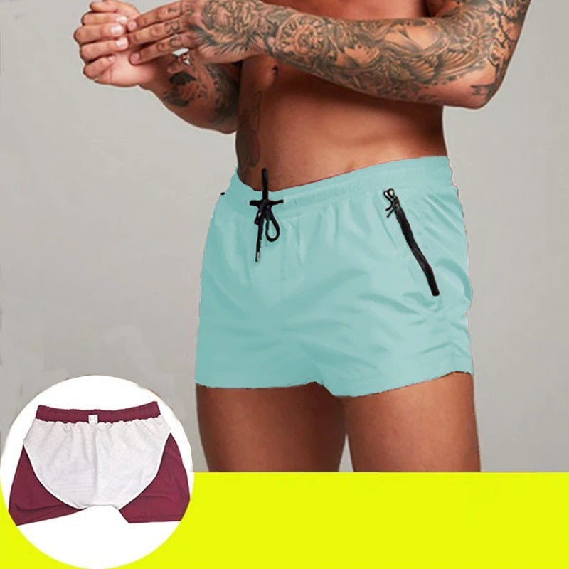 Blauwe zwemkleding voor heren met elastische tailleband voor maximale bewegingsvrijheid