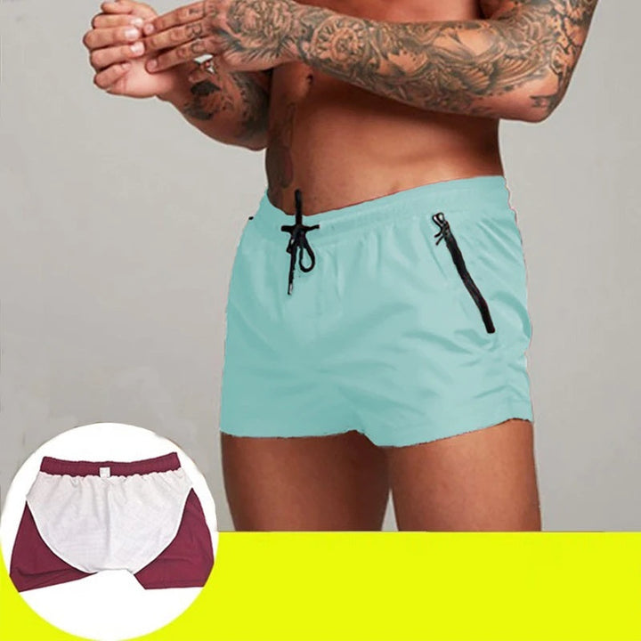 Blauwe zwemkleding voor heren met elastische tailleband voor maximale bewegingsvrijheid
