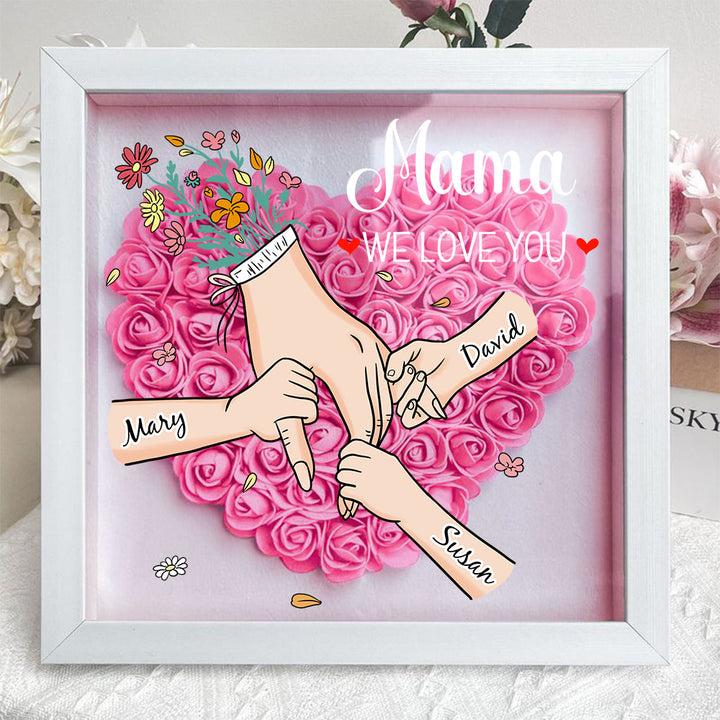 Unieke schaduwbox met namen, een blijvende Moederdag herinnering vol liefde voor mama.