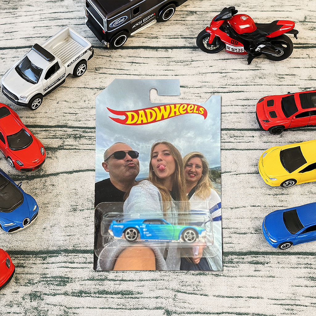 Unieke geschenkdoos voor speelgoedauto's met UV-print van jouw foto. Perfect als verjaardagscadeau.