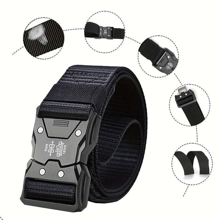 Kwalitatieve metalen gespdetail van de duurzame sport riem
