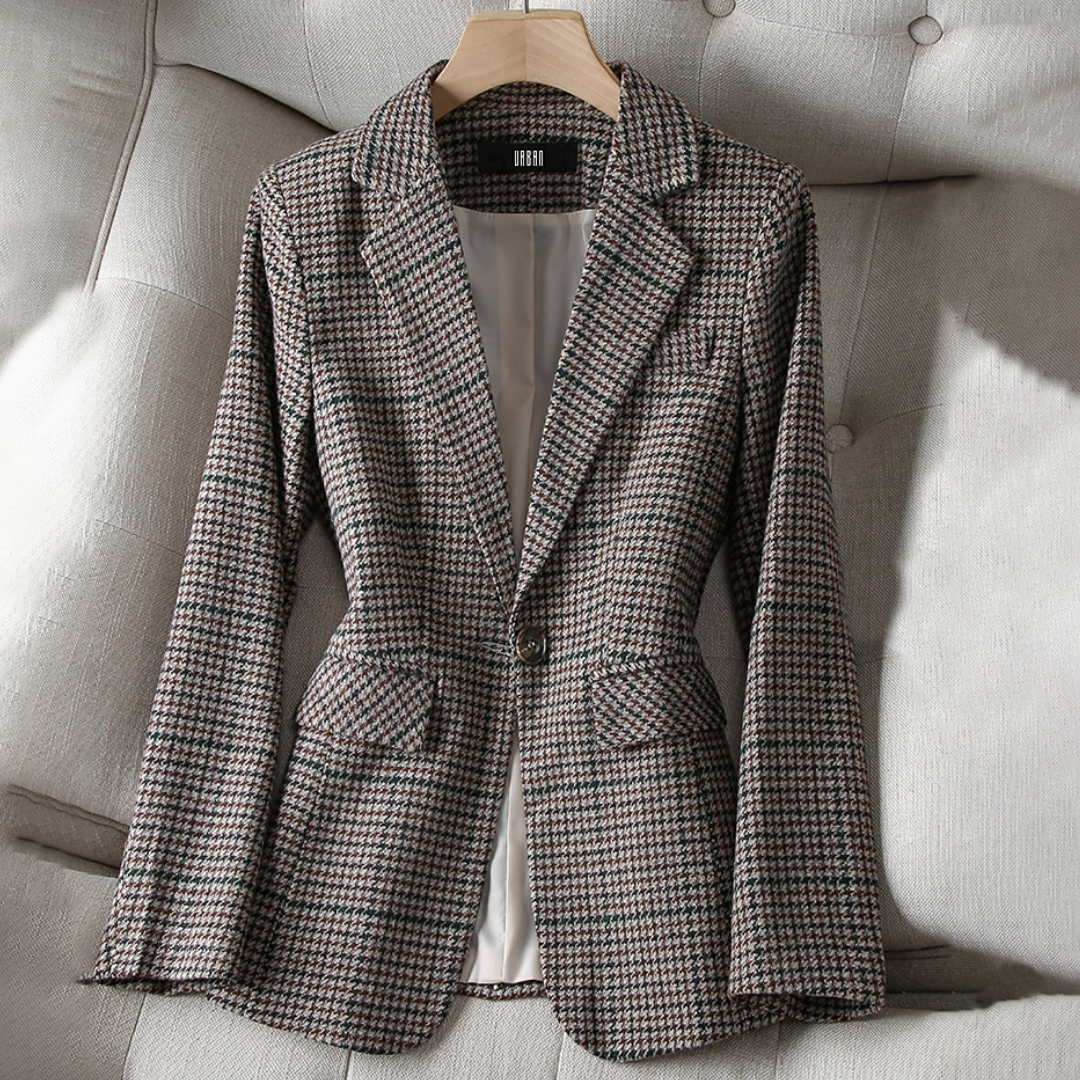 Dames Isa - Luxe geruite blazer voor dames in stijlvolle ruitprint