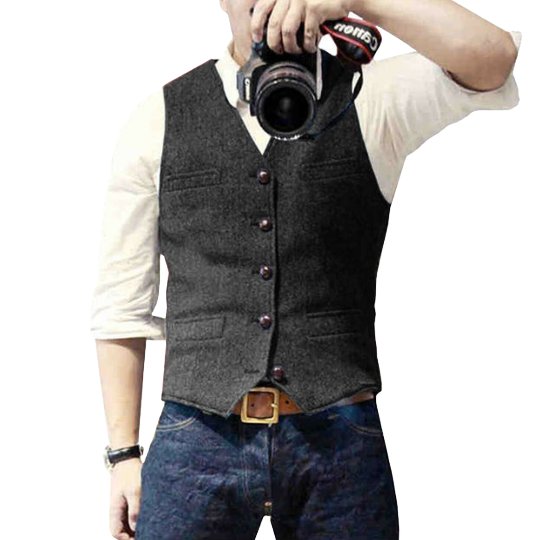 Zakelijk heren gilet, perfect te dragen met een overhemd en colbert.