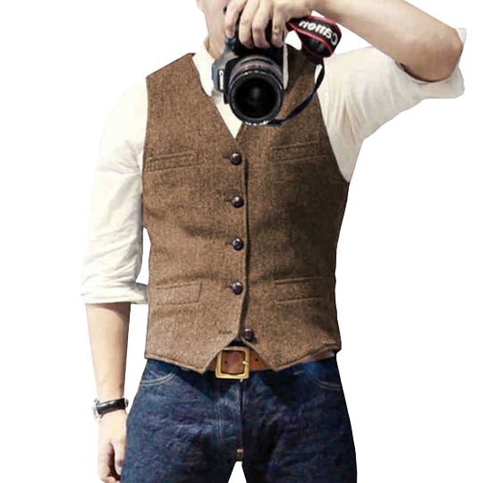 Tijdloos heren gilet, een stijlvolle toevoeging aan elke herenmode collectie.