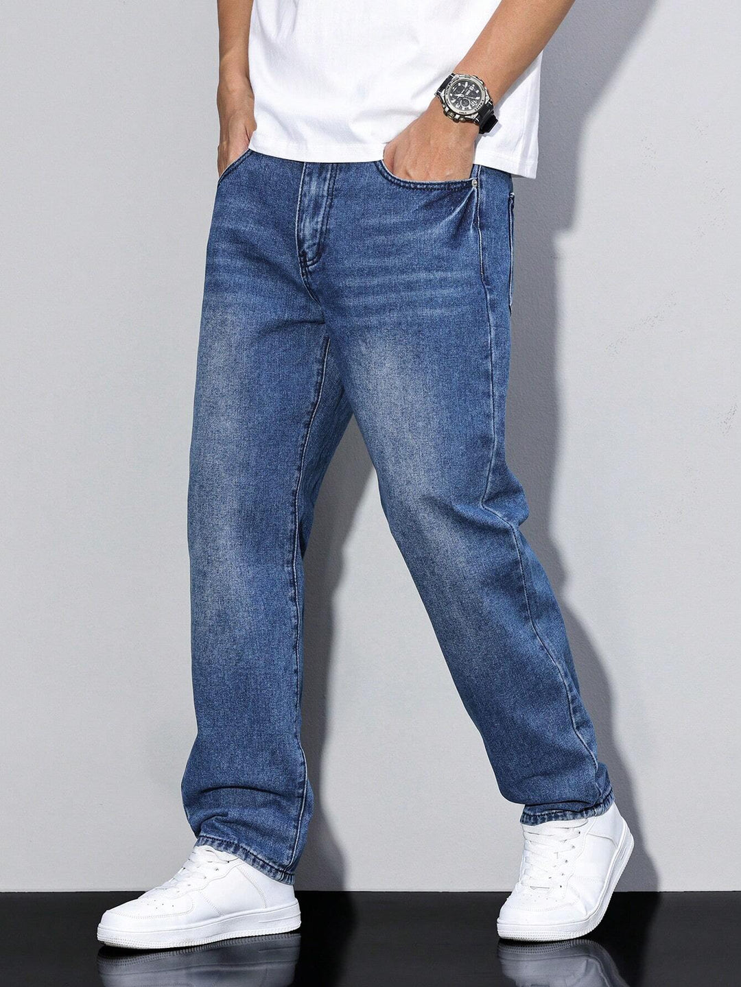 Comfortabele heren baggy jeans, veelzijdig en trendy voor diverse casual en streetwear gelegenheden.