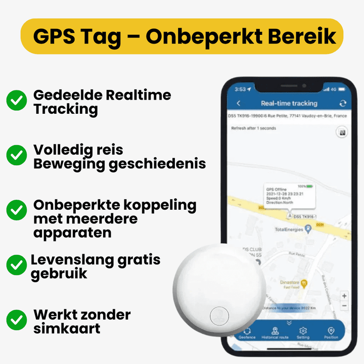 Accuraat gps locatievolgsysteem voor fietsen zonder maandelijks abonnement
