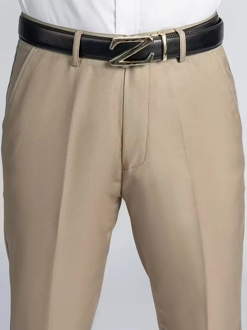 Stijvolle comfortabele broek voor heren in een slanke rechte pasvorm