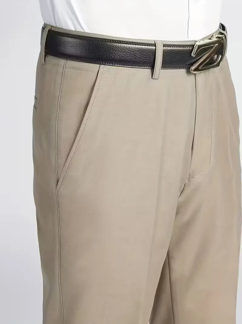 Eenvoudig te combineren heren rechte broek in neutrale tint