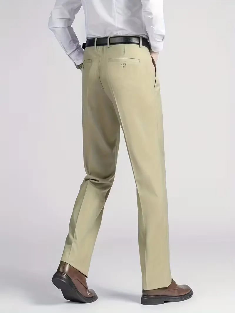 Modieuze regular fit herenbroek met flexibele tailleband detail