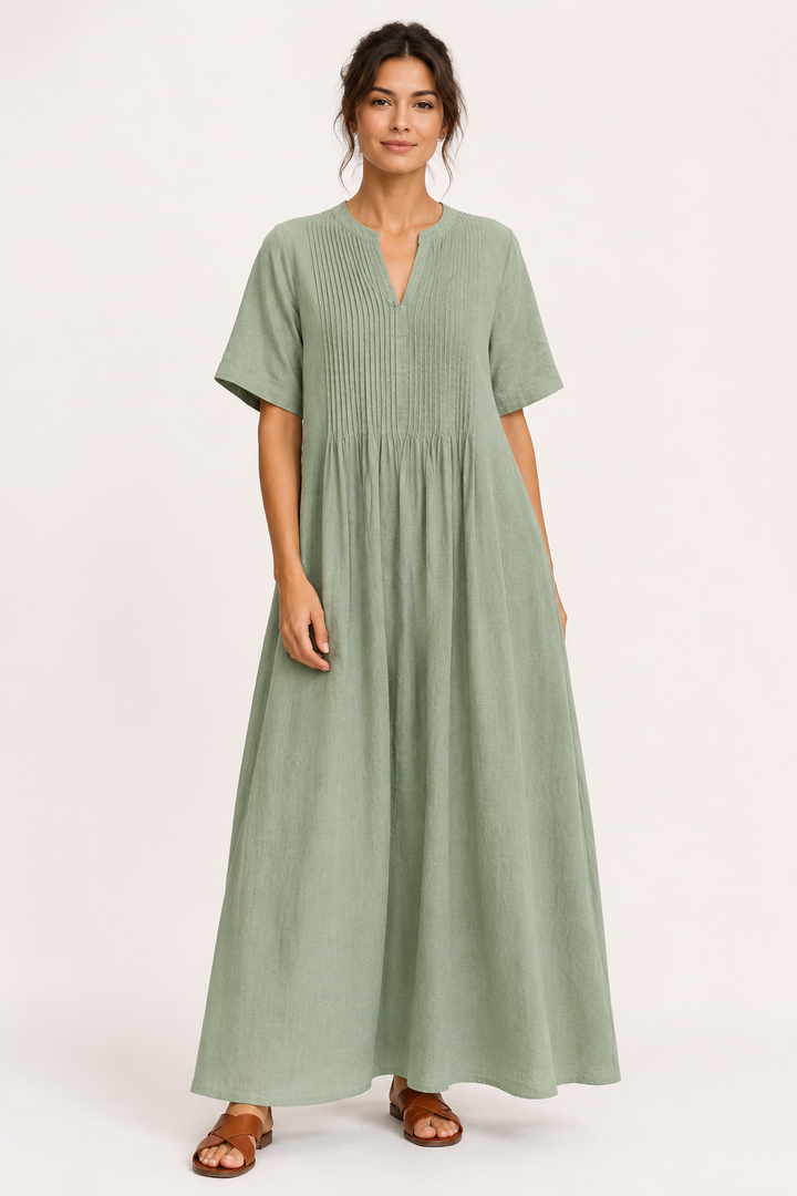 Luchtige lange jurk voor dames, perfect als vakantie kleding en zomerjurk