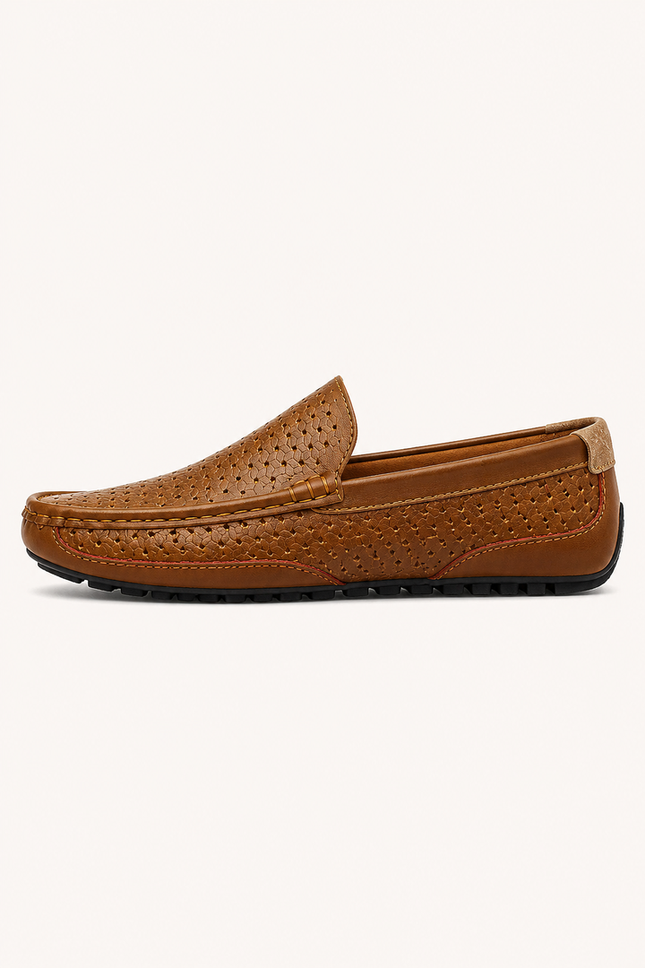 Zwarte heren loafers en instappers van textiel, comfortabele zomerschoenen