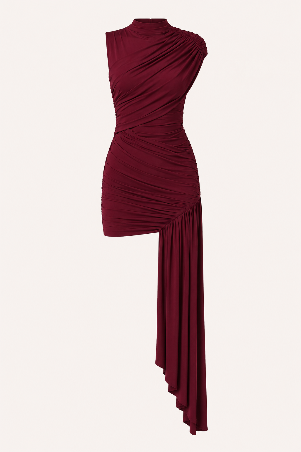 Stijlvolle blauwe korte avondjurk voor vrouwen. Elegante off-shoulder feestjurk met gedrapeerde details.