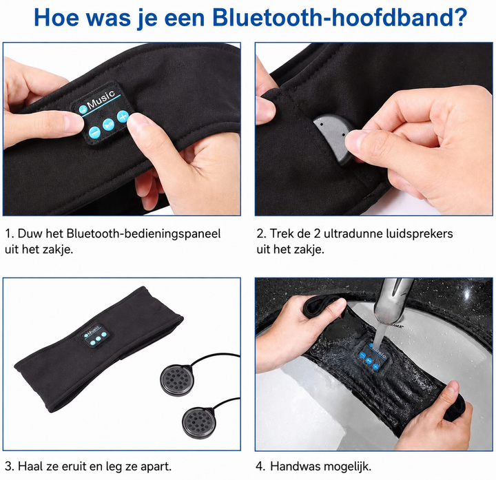 Unisex Draadloze Slaap Koptelefoon & Oogmasker