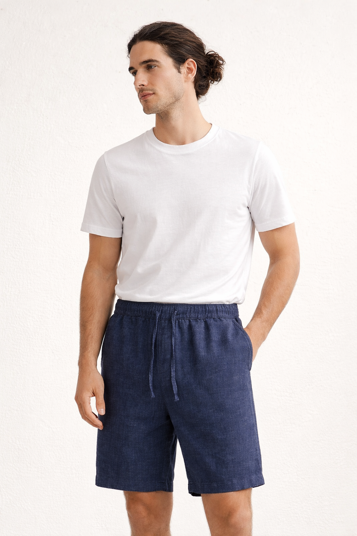 Heren comfortabele zomer shorts met trekkoord voor een relaxte pasvorm en casual vrije tijd. Ademend materiaal.