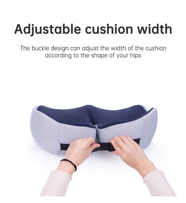 Comfortabel ergonomisch zitkussen, stuitbeen kussen en ischias kussen in marineblauw voor pijnverlichting.