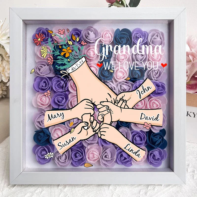 Bloemenlijst met eigen naam, vierkant model, perfect uniek cadeau voor mama.