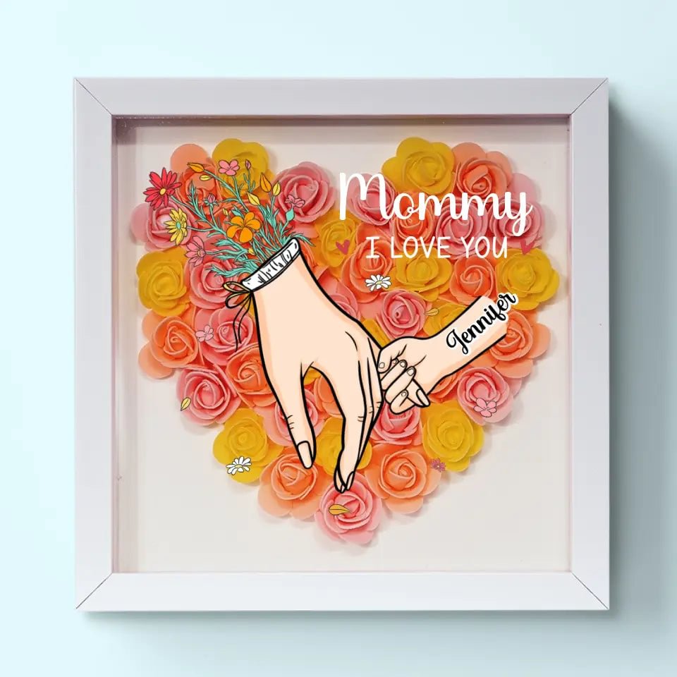Gepersonaliseerde bloemenlijst, vierkant, met naam voor Moeder, tijdloos geschenk.