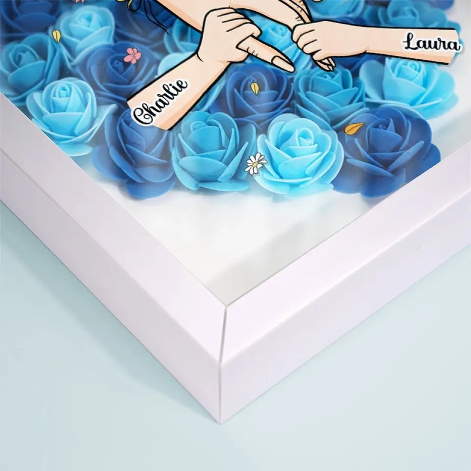 Moederdag geschenk: unieke bloemenlijst met naam, hartjes en sfeervolle LED.