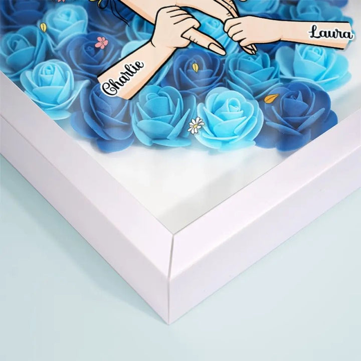 Moederdag geschenk: unieke bloemenlijst met naam, hartjes en sfeervolle LED.