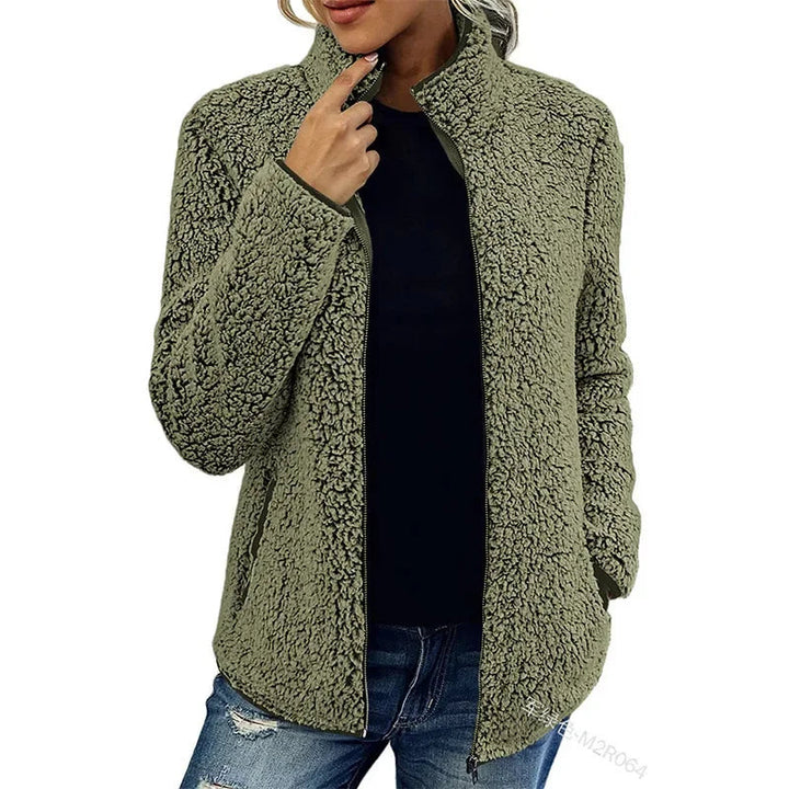 Stijlvolle fleece winterjas voor dames, ideaal voor casual mode en koude dagen