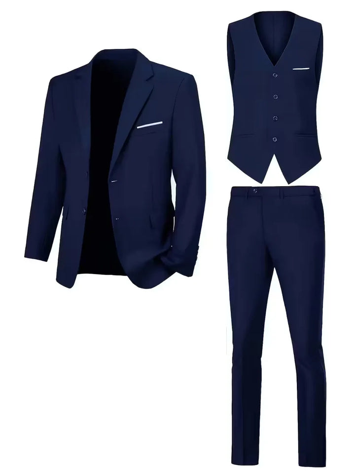 Moderne herenmode driedelig pak in slim fit