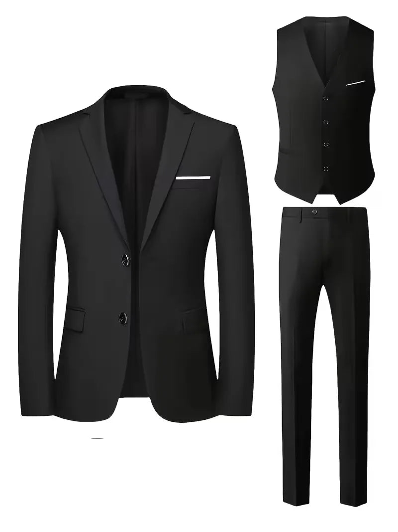 Klassiek zakelijk driedelig pak in slim fit stijl
