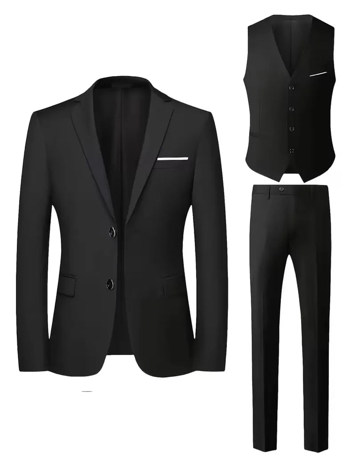 Klassiek zakelijk driedelig pak in slim fit stijl
