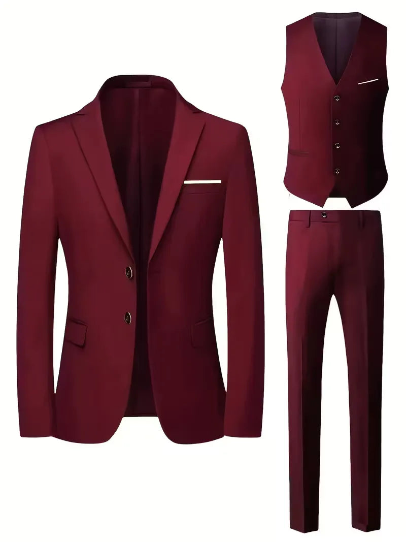 Elegant driedelig colbertpak voor heren