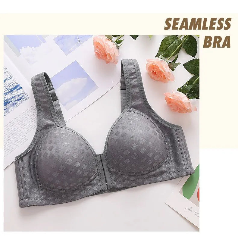 Dames lingerie set met comfortabele voorsluiting bh in diverse kleuren