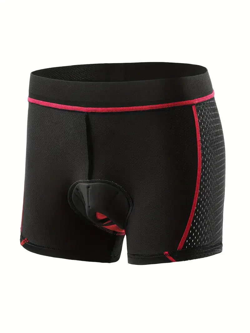 Zwarte gel gevoerde fietsonderbroek, unisex model, ergonomisch ontworpen voor anti-zadelpijn en fietscomfort.