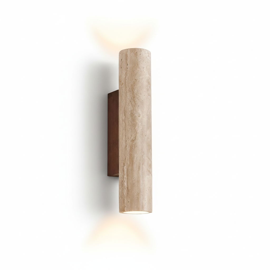 LumeStone Wandlamp | Travertin Elegantie | Duurzaam LED