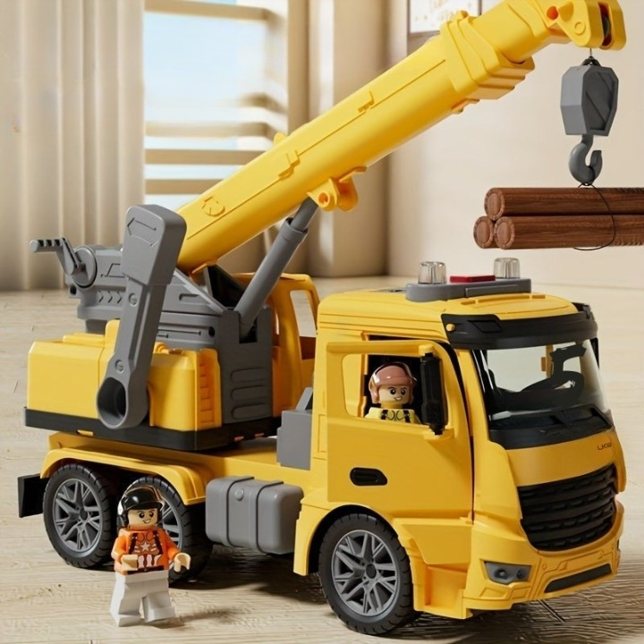 Duurzaam jongensspeelgoed kraanwagen in actie, perfect als origineel cadeau.