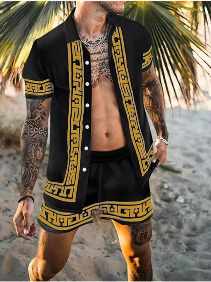 Luchtig overhemd en short combinatie