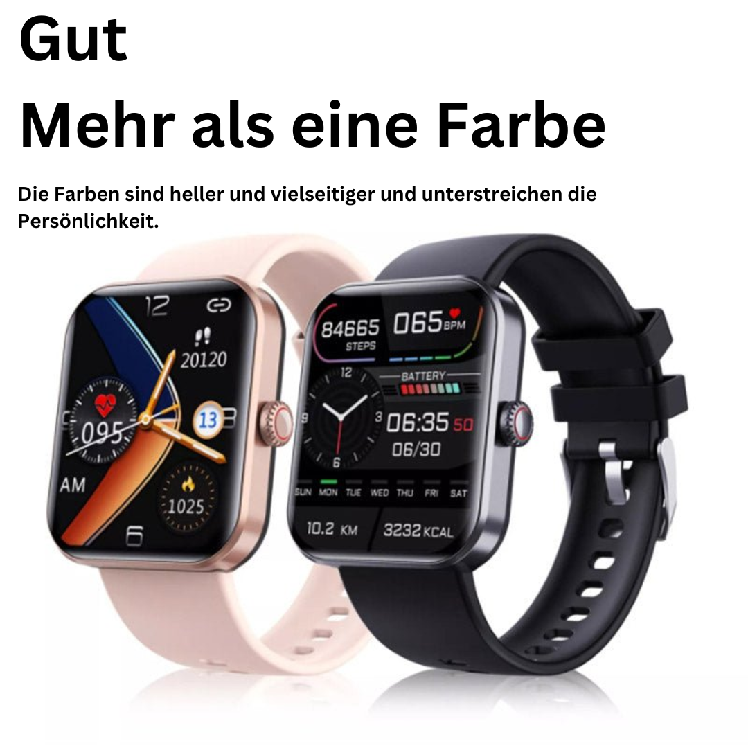 Draagbare GlucoWatch smartwatch met geavanceerde pijnloze bloedglucosemeter technologie, inclusief hartslag.