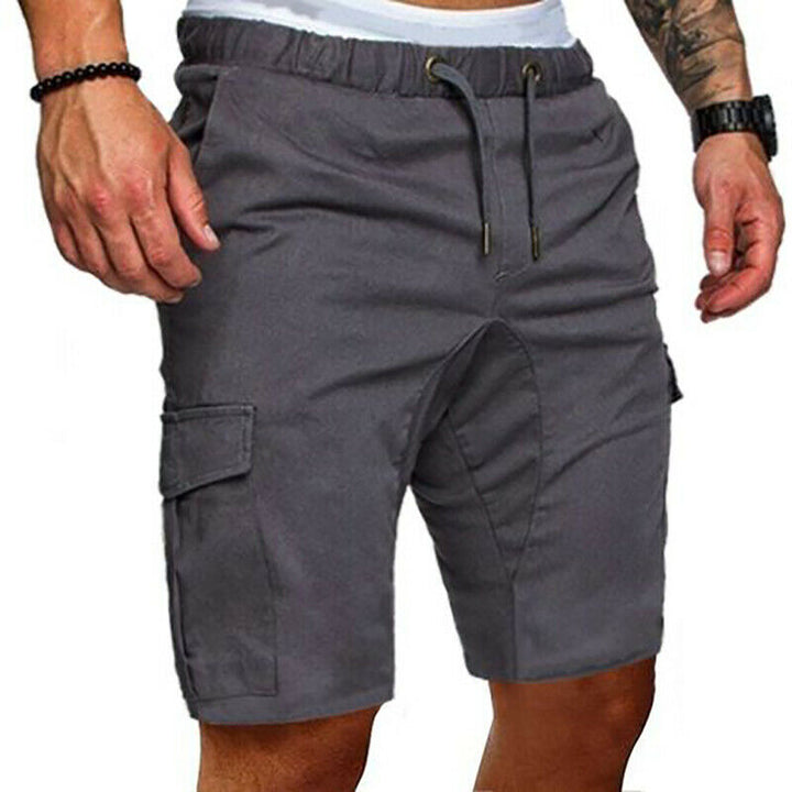 Grijze herenshort met trekkoord in de taille, ontspannen en toch stijlvol