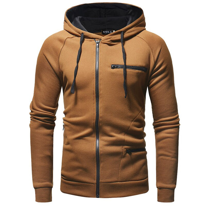 Detailopname van de ritssluiting op een heren vest