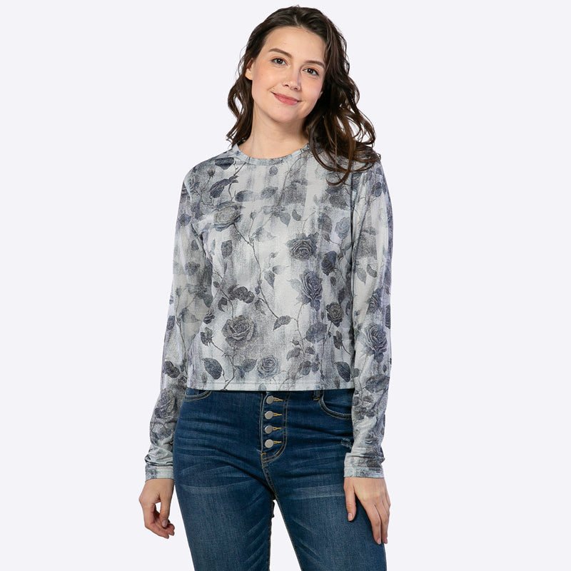 Dames Bloemenprint Blouse – Elegante Lange Mouwen & Comfortabele Pasvorm