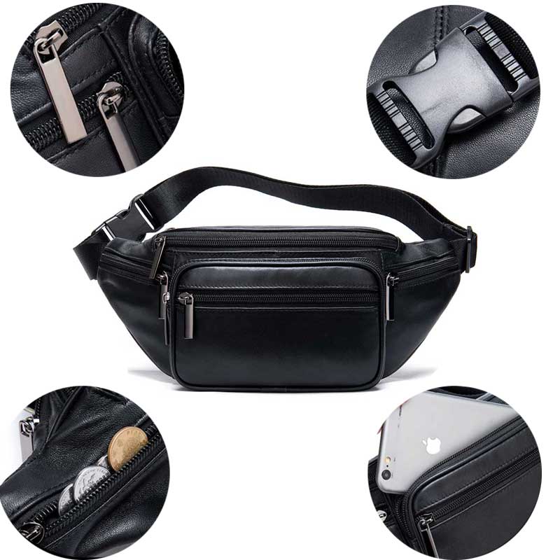Robuuste leren heren schoudertas met ritsvakken, elegant en praktisch. Jouw ideale compacte reisgenoot.