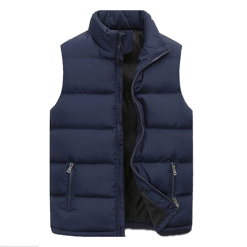 Stijlvolle heren gewatteerde bodywarmer met rits, perfect voor comfortabele winterkleding.