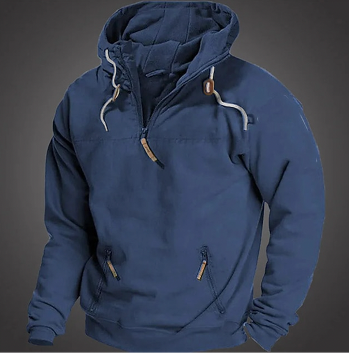 Stijlvolle heren hoodie met capuchon en praktische ritszakken in moderne stijl
