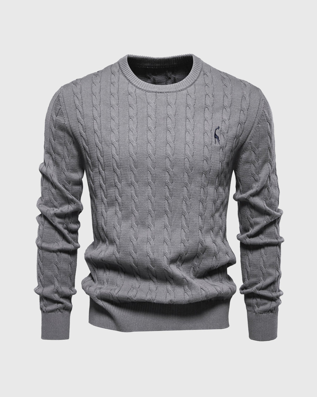 Stijlvol heren ribgebreid kabelmuster sweatshirt in regular fit voor herfst en winter